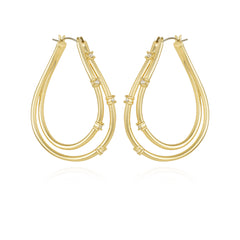 Goldtone Double Oval Hoop Earrings