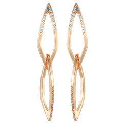 14K Goldtone Crystal Stone Link Drop Earring