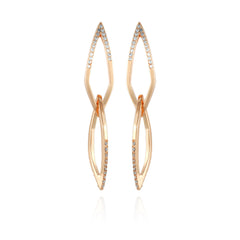 14K Goldtone Crystal Stone Link Drop Earring