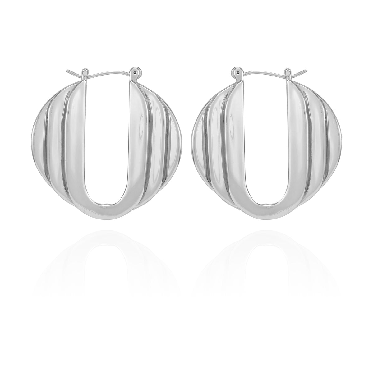 Stacked Link Hoop Earrings