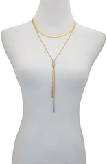 Layered Goldtone & Crystal Pendant Necklace