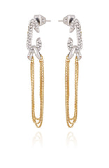 Twotone Link Chain Drop Dangle Earrings