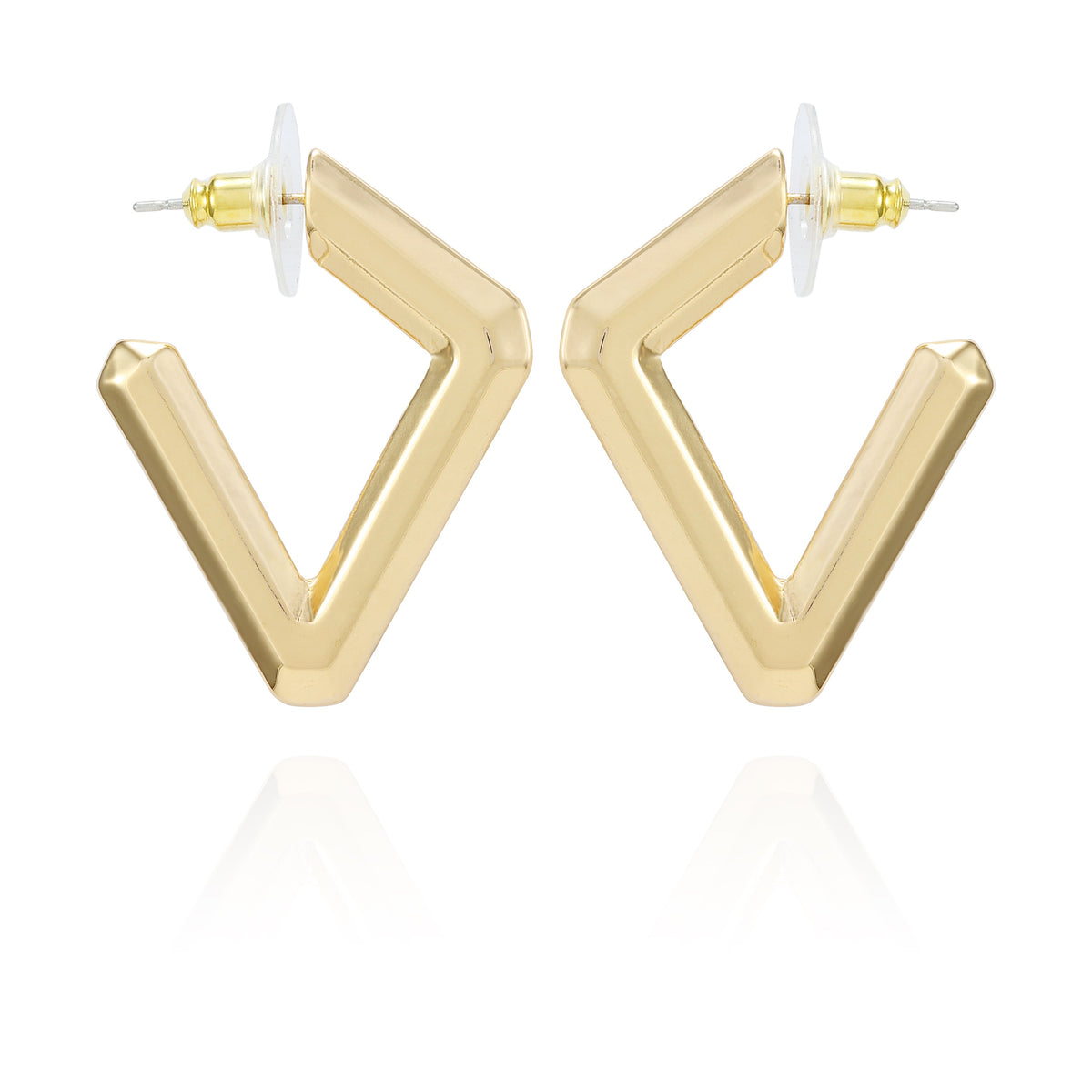 Diamond Shaped Hoop Earrings