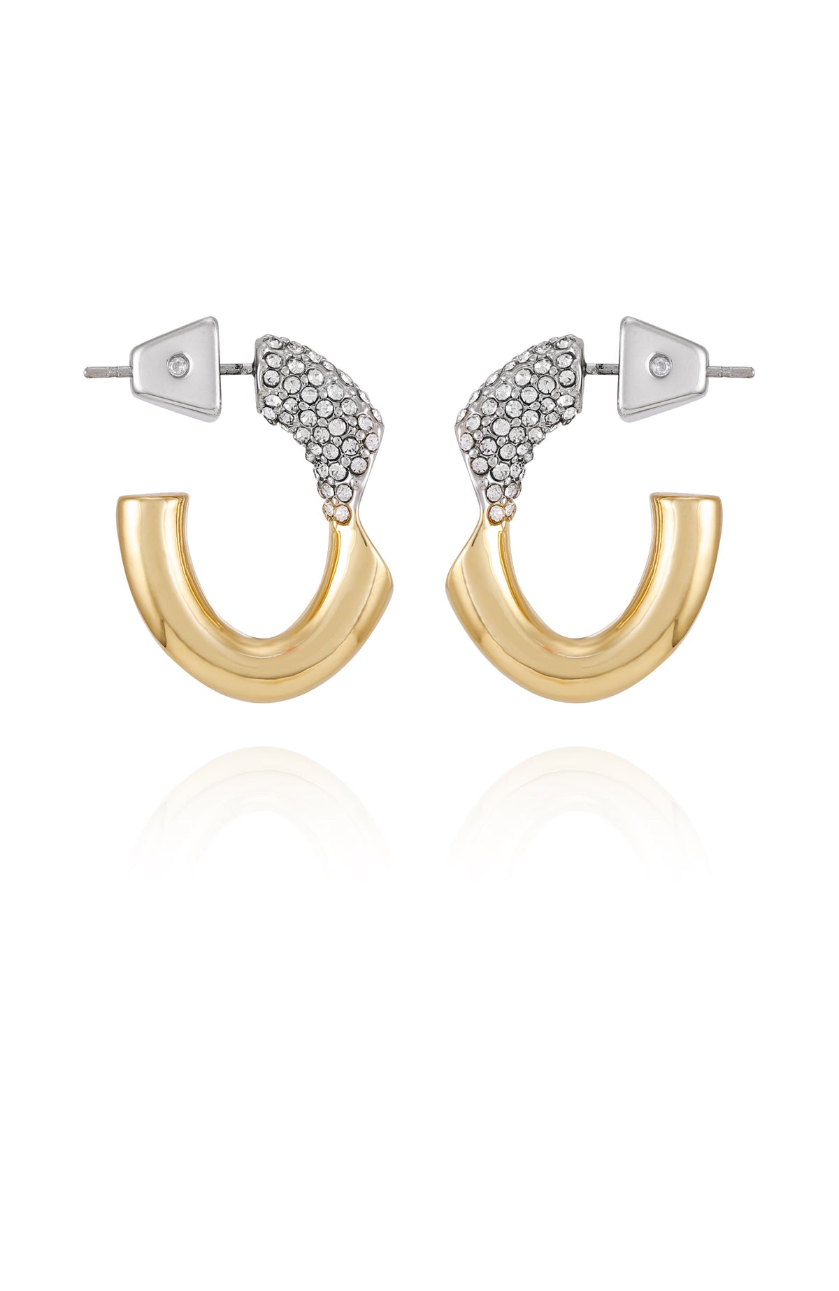 Goldtone & Crystal Hoop Earrings