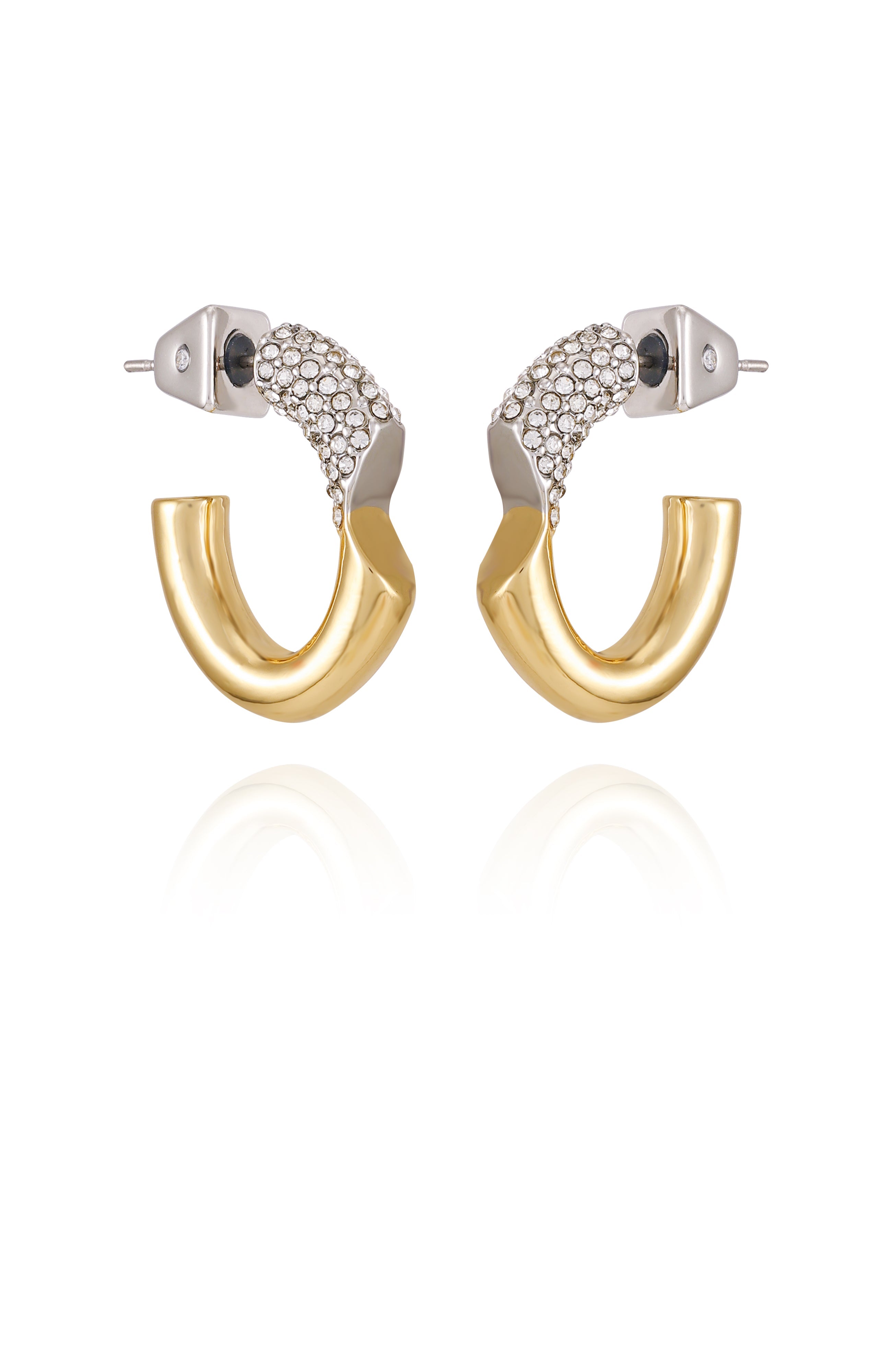Goldtone & Crystal Hoop Earrings
