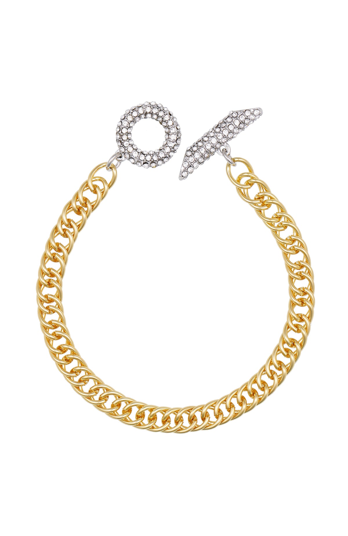 Goldtone & Crystal Toggle Chain Bracelet