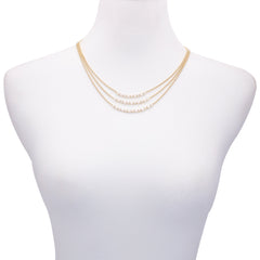 Goldtone Crystal Stone Multi Layered Necklace