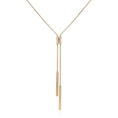 Goldtone Crystal Stone Long Y-Necklace