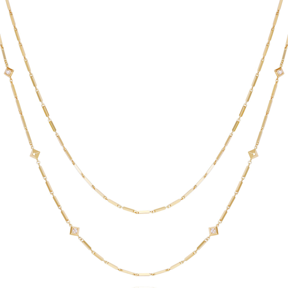 Goldtone Long Layered Necklace