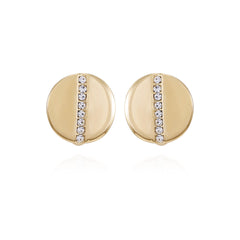 Goldtone Crystal Stone Circle Clip On Earrings