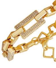 Goldtone Pave Link Toggle Bracelet