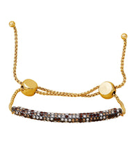 Goldtone Multi Crystal Stone Slider Bracelet