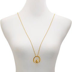 Goldtone Herringbone Chain Long Necklace