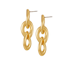 Goldtone Interlocked Link Drop Earrings