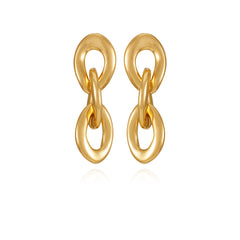 Goldtone Interlocked Link Drop Earrings