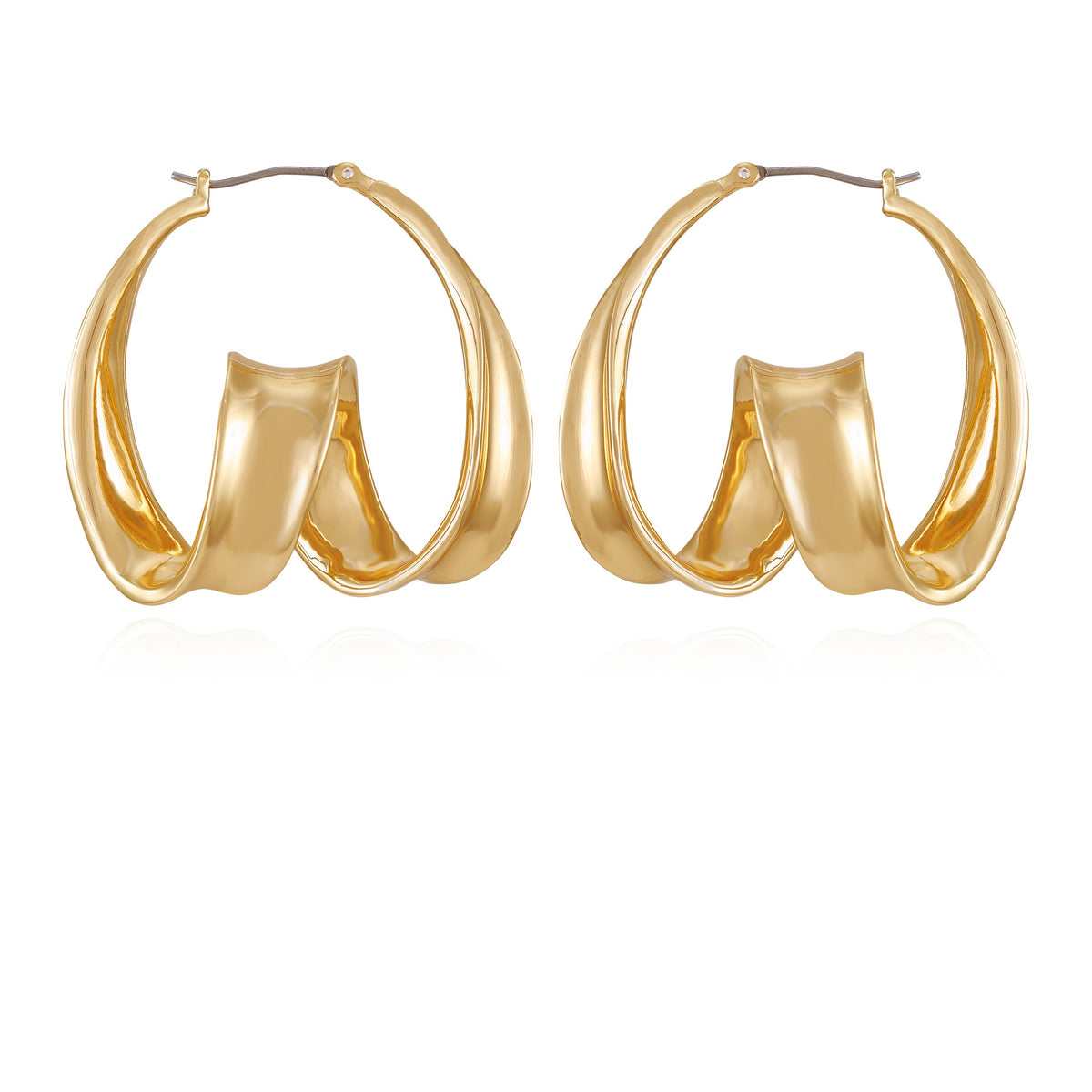 Goldtone Spiral Hoop Earrings