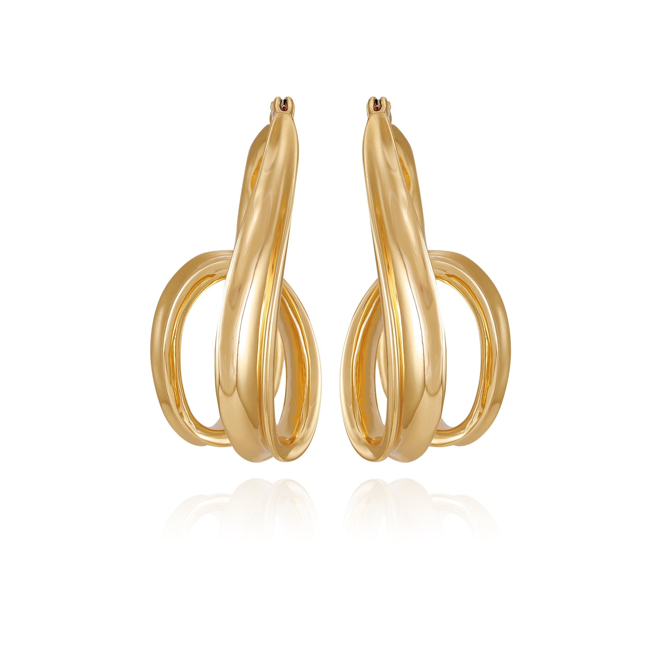 Goldtone Spiral Hoop Earrings