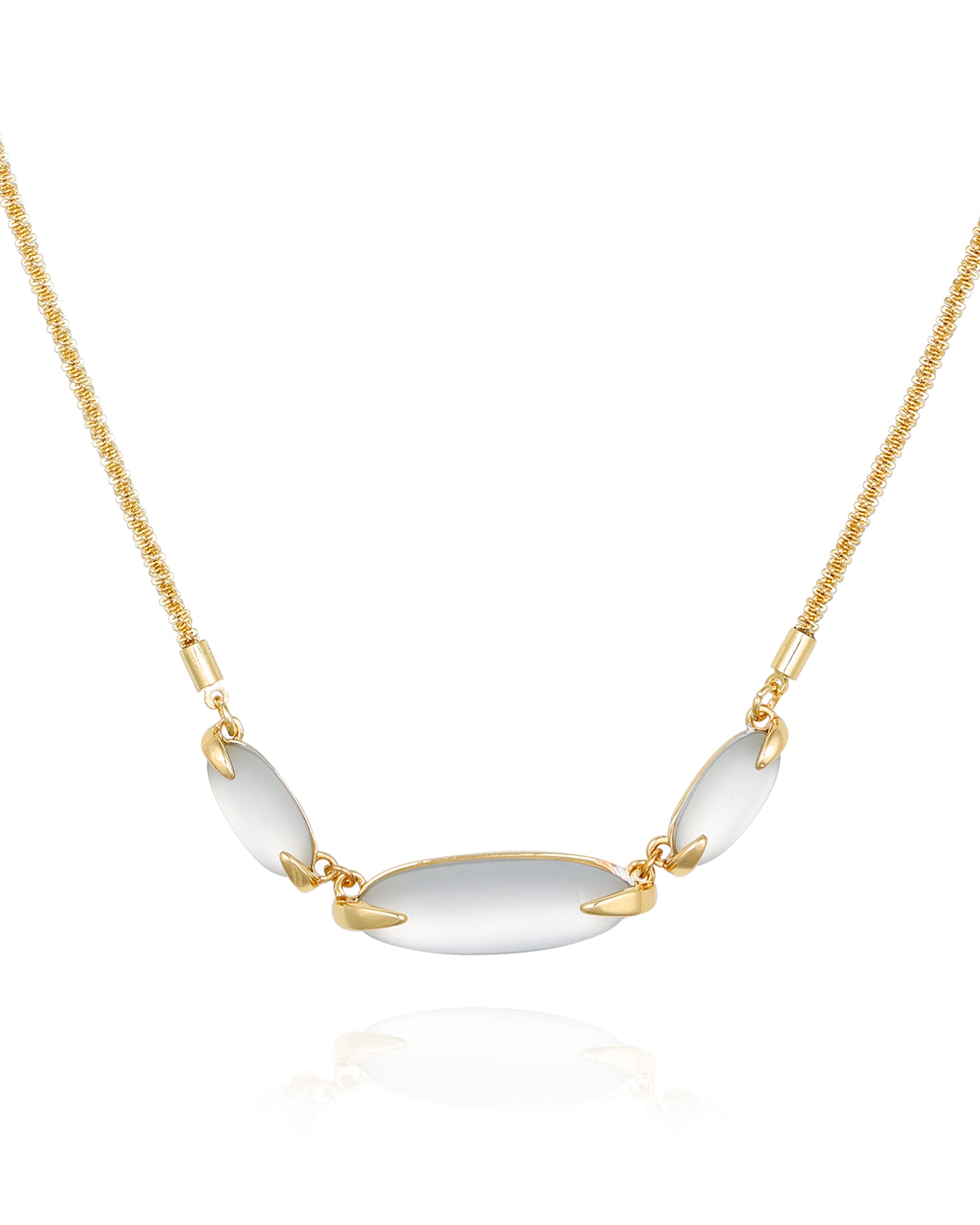 Goldtone Stone Collar Necklace