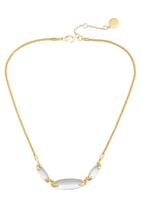 Goldtone Stone Collar Necklace
