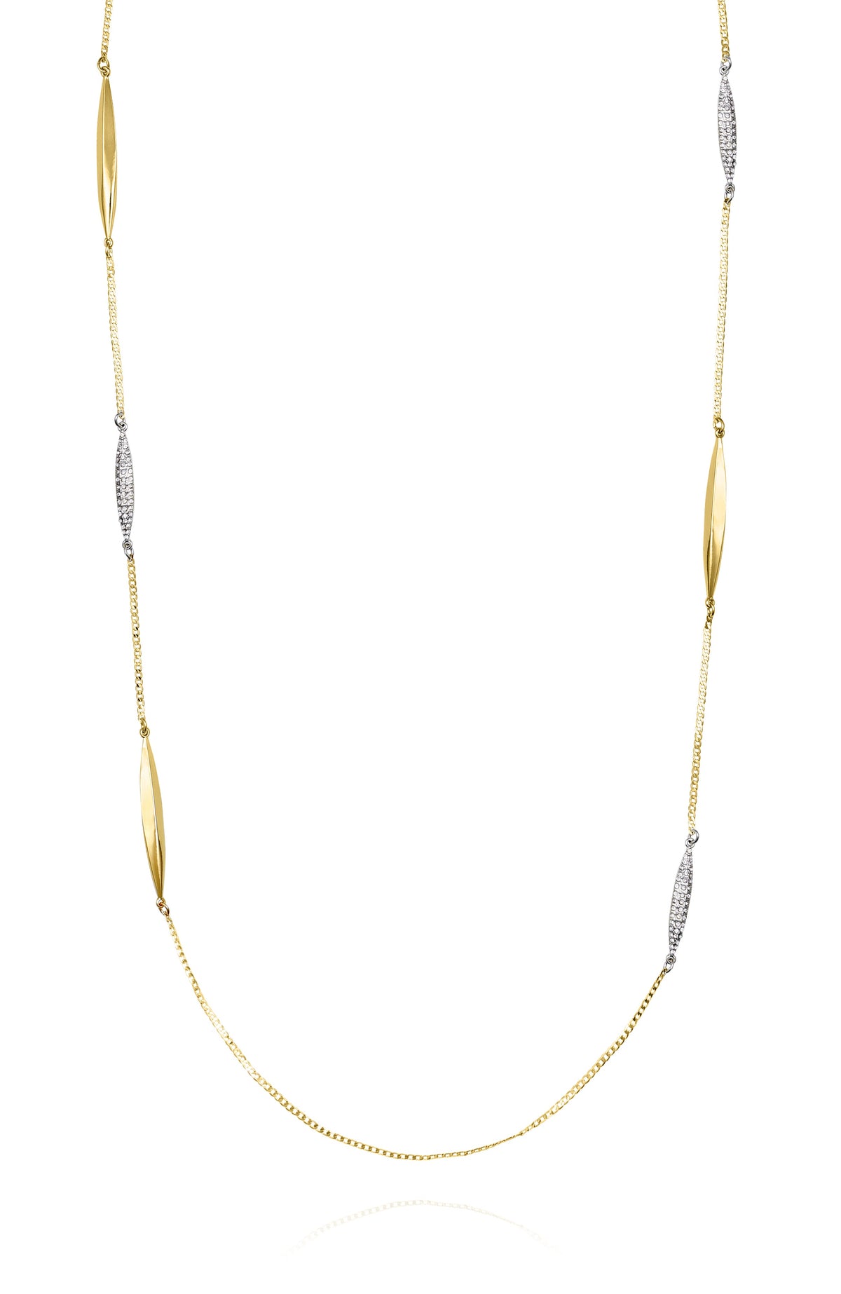 Two Tone Long Chain Necklace