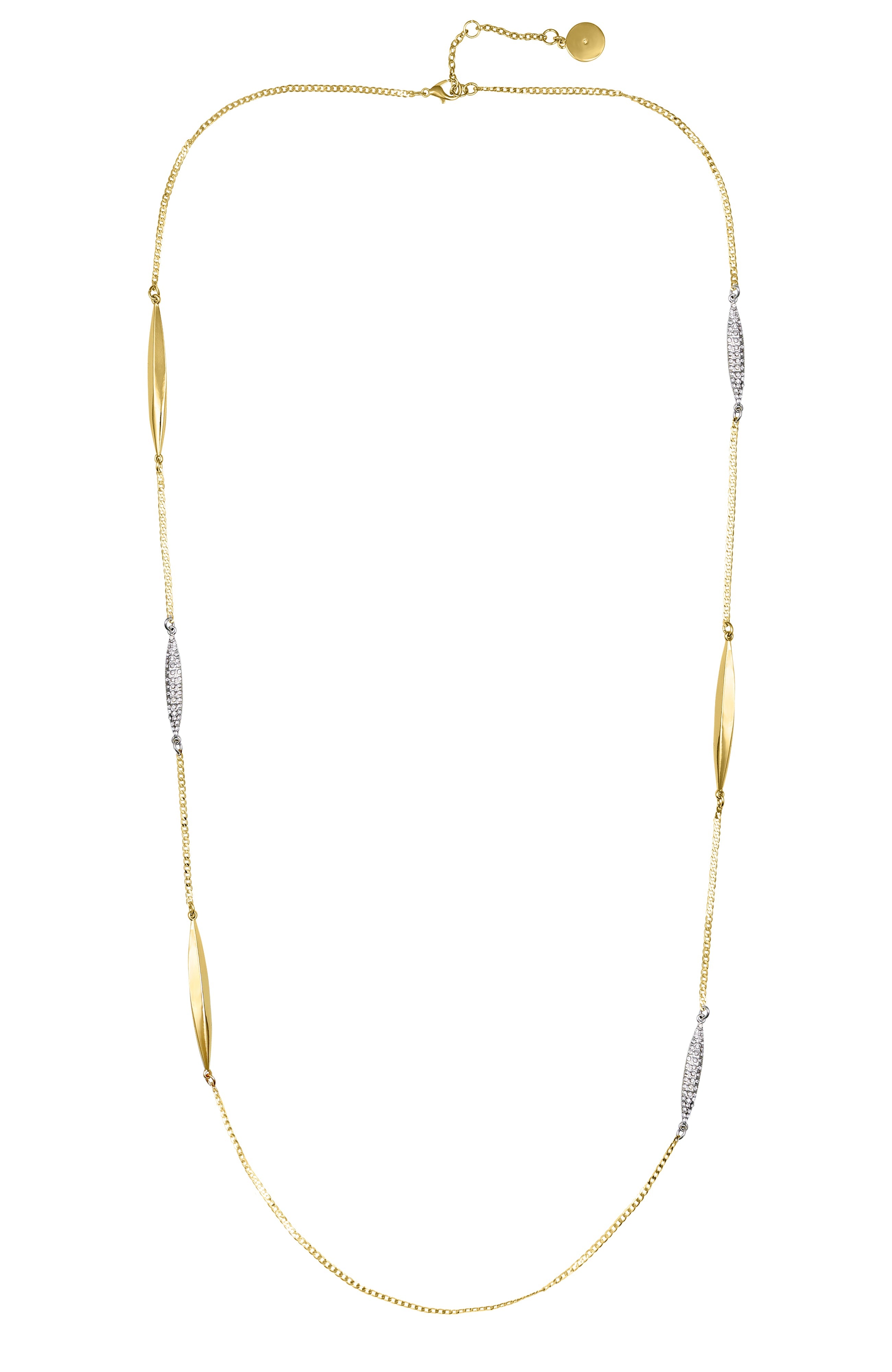 Two Tone Long Chain Necklace