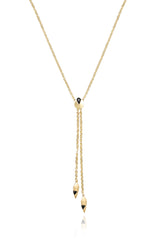 Goldtone & Black Drop Pendant Necklace