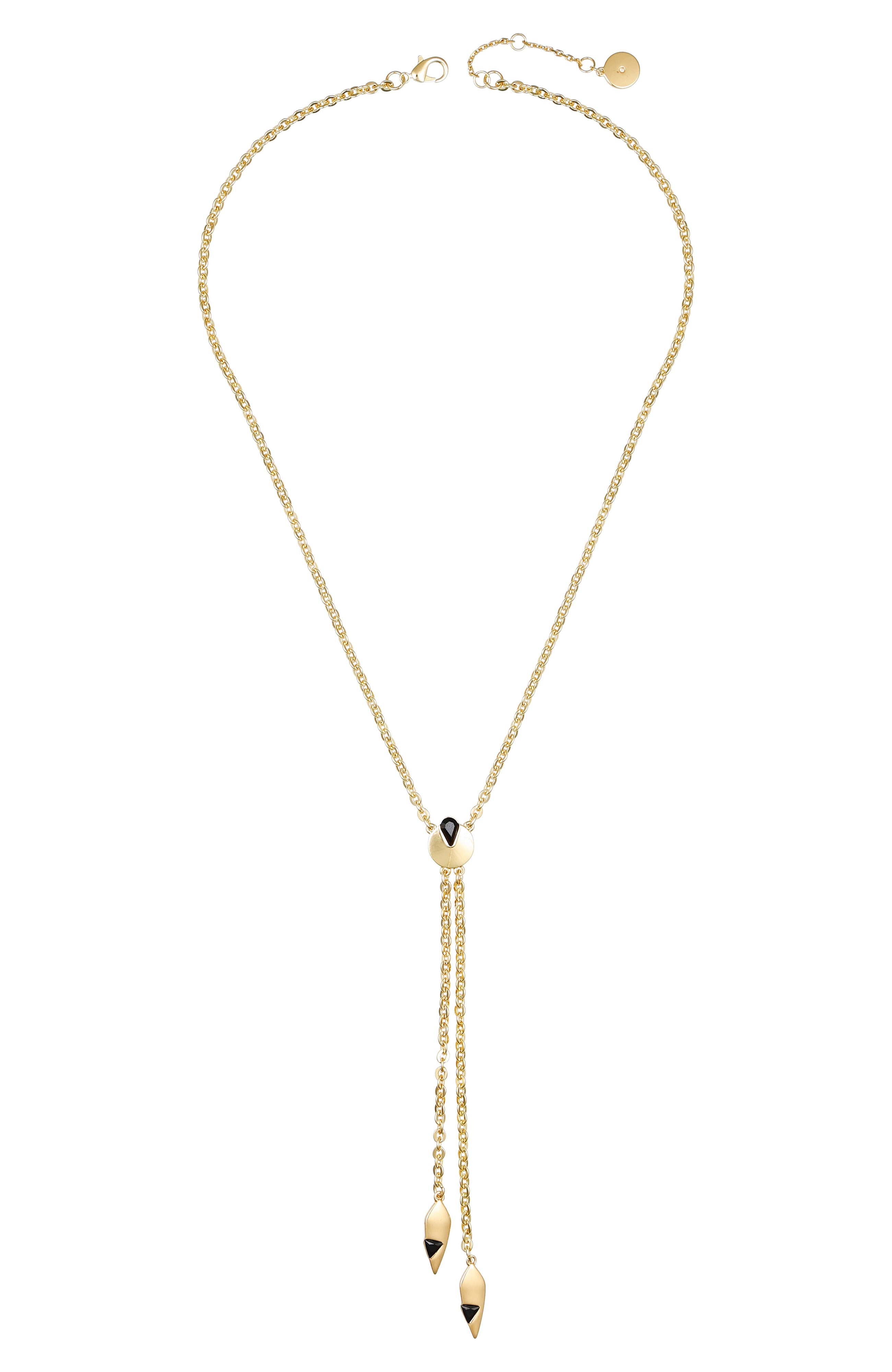 Goldtone & Black Drop Pendant Necklace