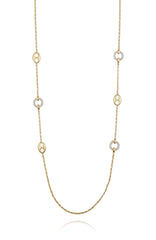 Signature Mixed Link Pavé Long Necklace