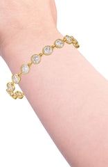 Gold Tone Cubic Zirconia Bezel Bracelet