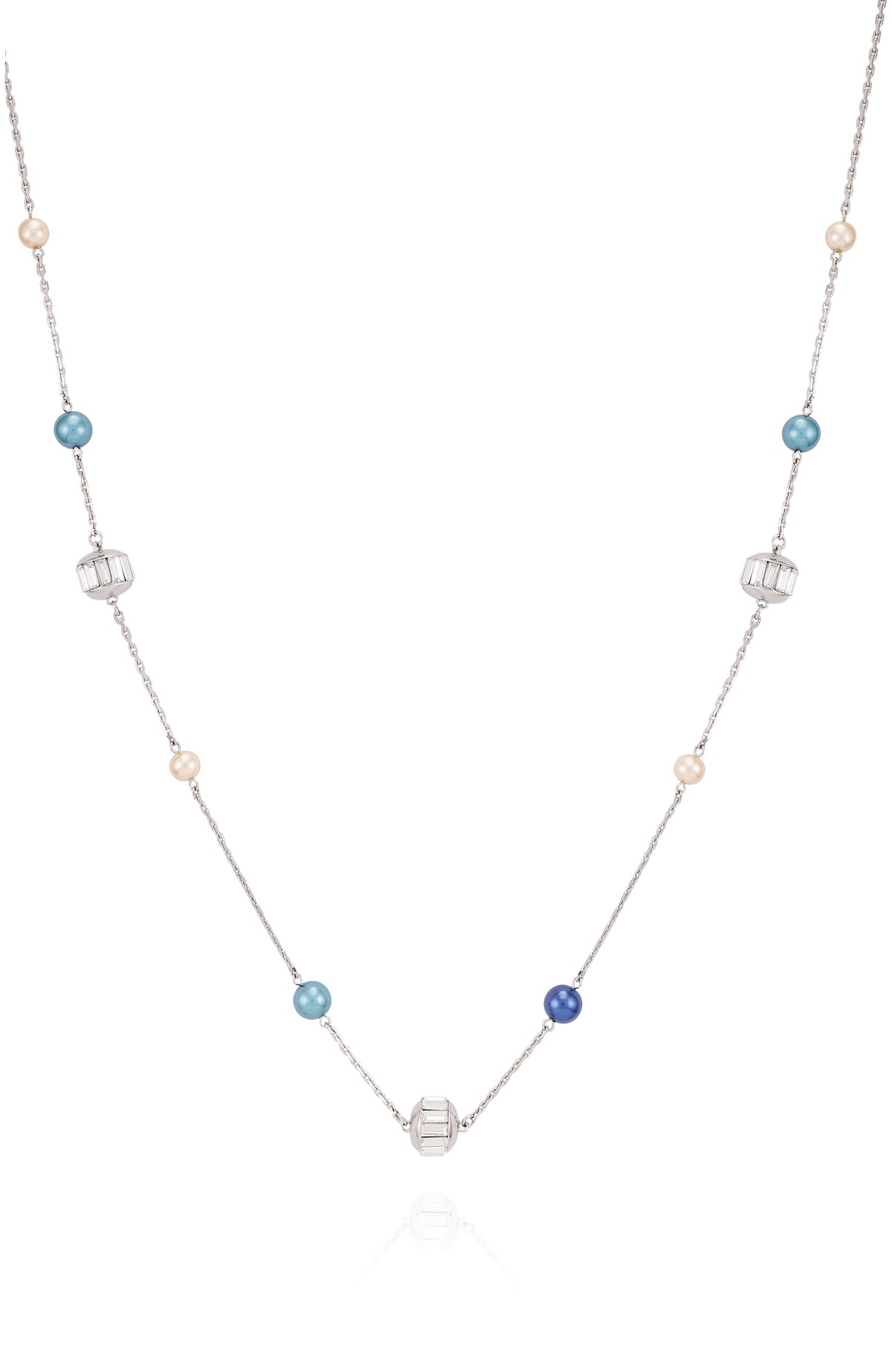 Multicolor Pearl Bead Long Necklace