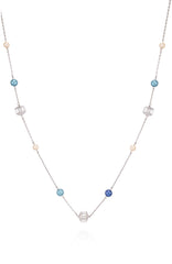 Multicolor Pearl Bead Long Necklace