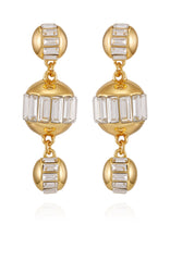 Goldtone Crystal Sphere Drop Earrings