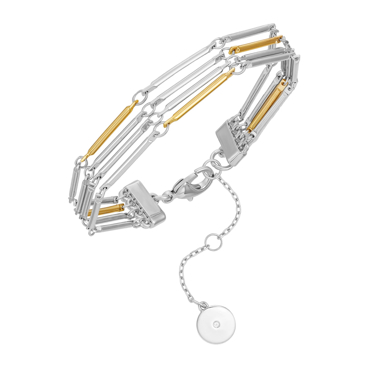 Multi Row Two Tone Bracelet