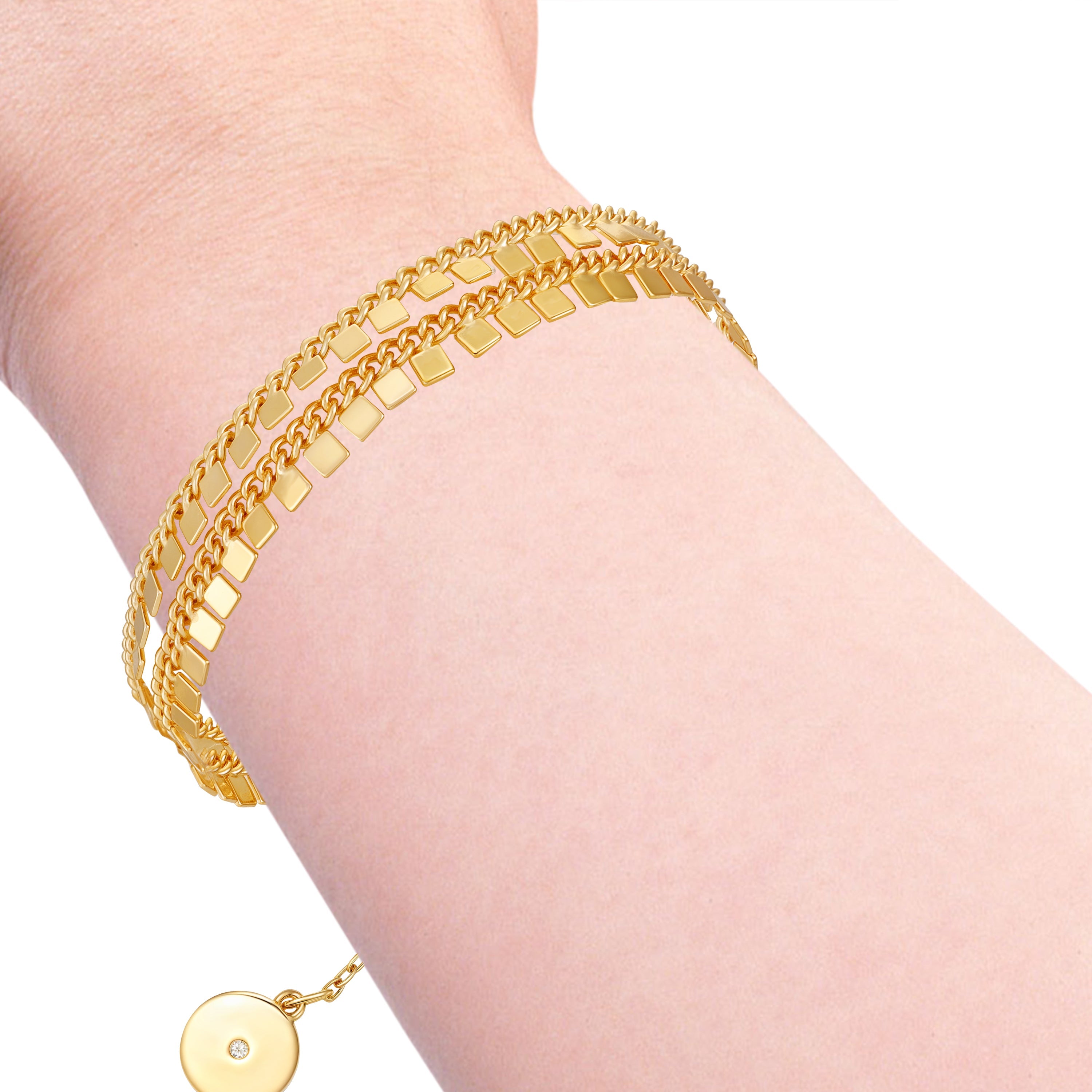 Triple Row Goldtone Bracelet