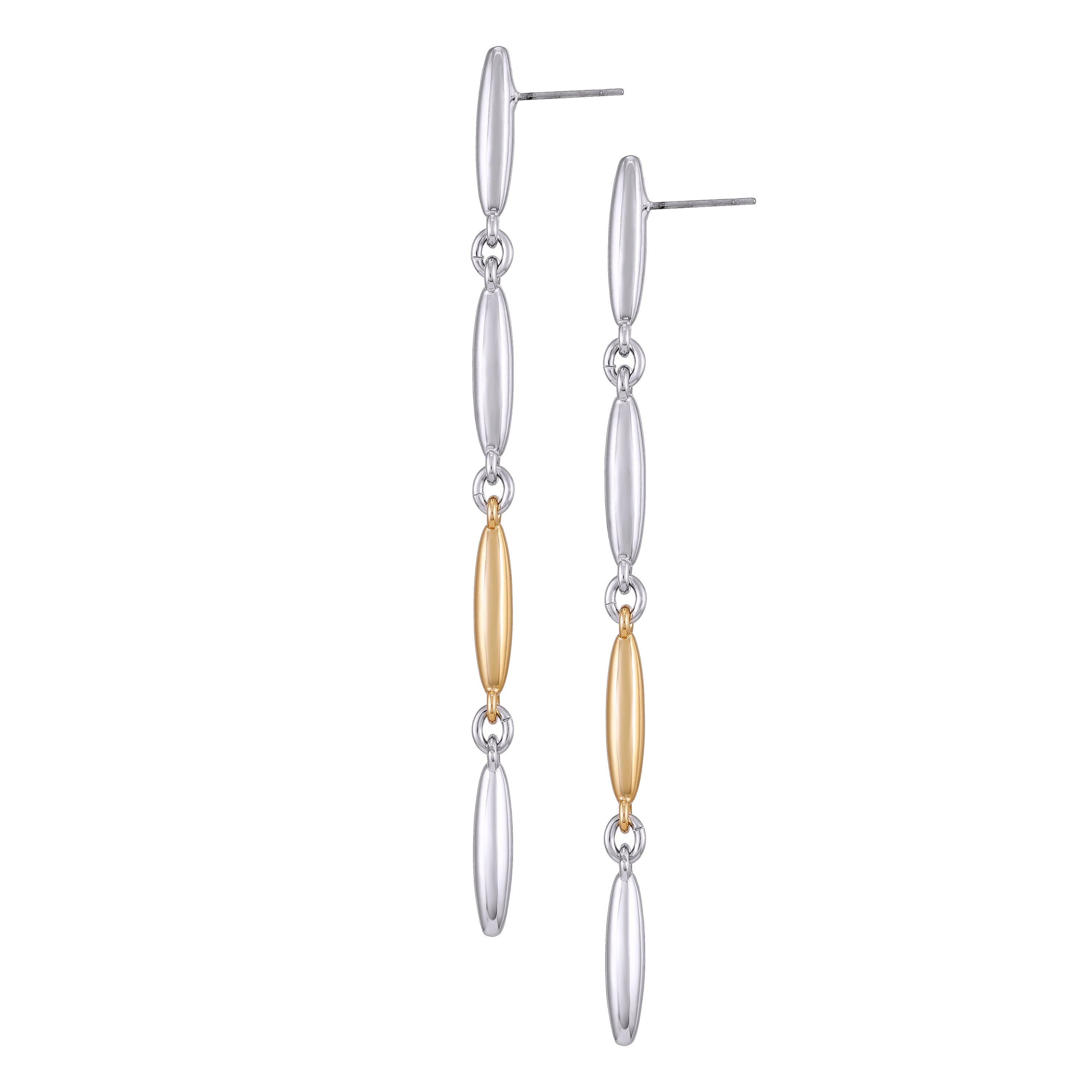 Two Tone Drop Earrings