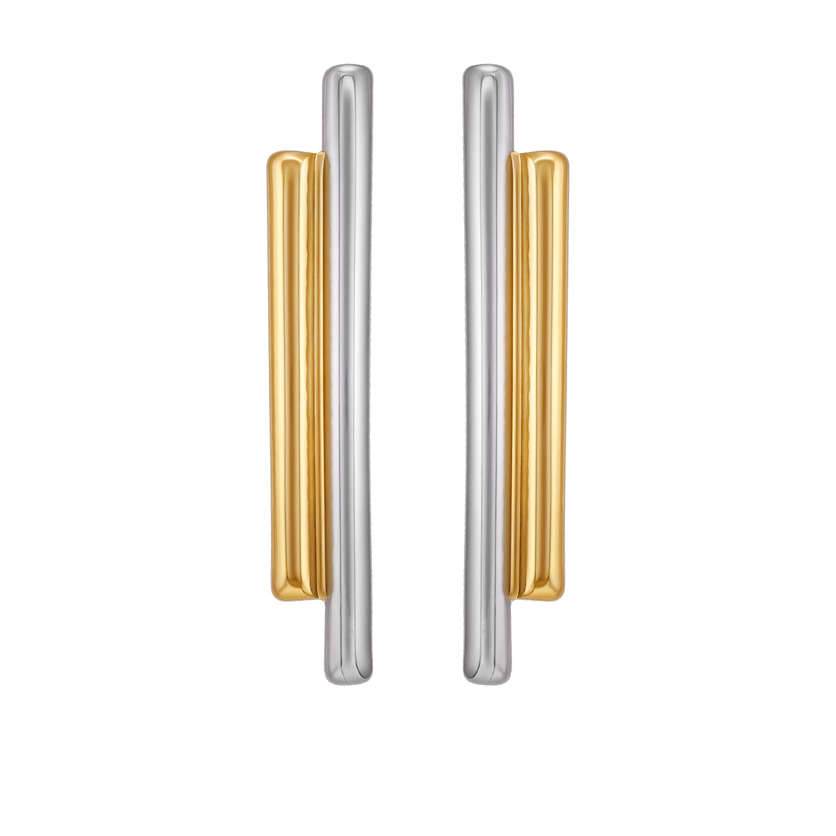 Two Tone Linear Earrings