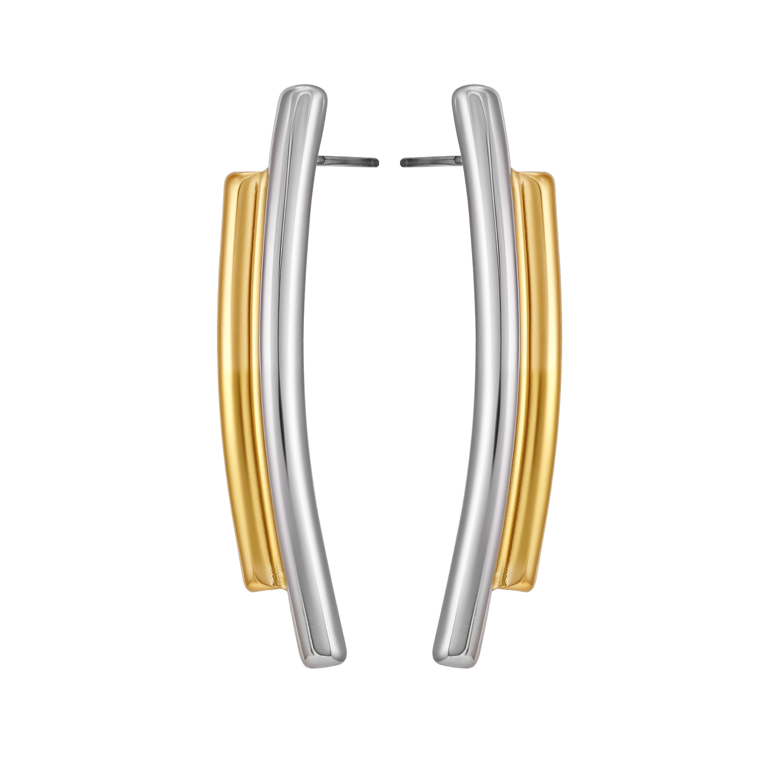 Two Tone Linear Earrings