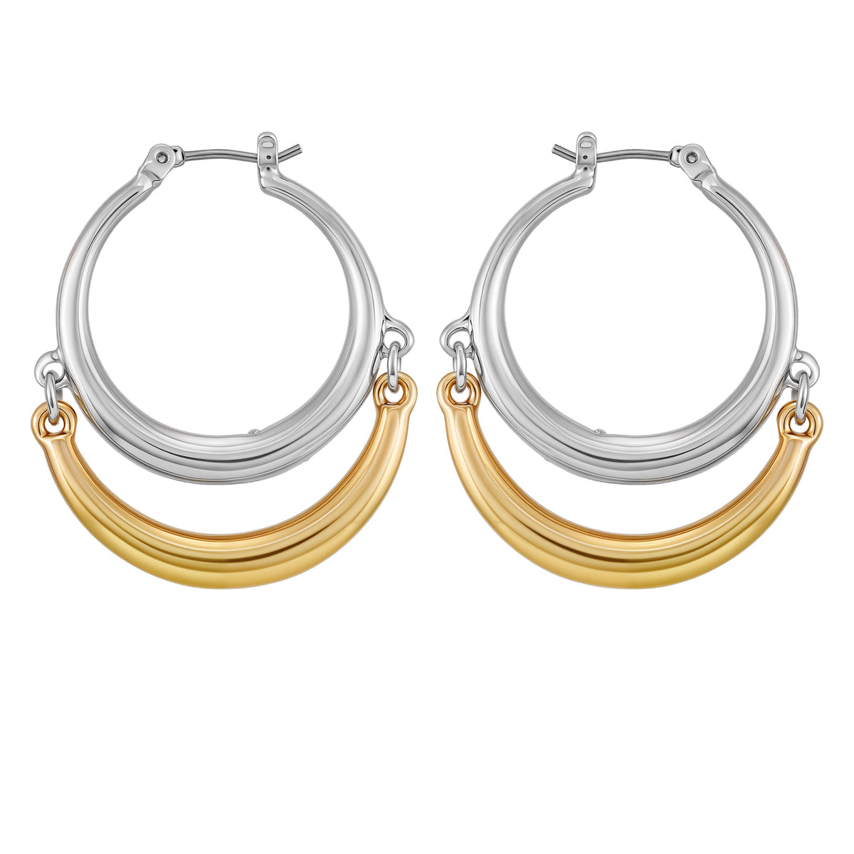 Two Tone Hoop Earrings