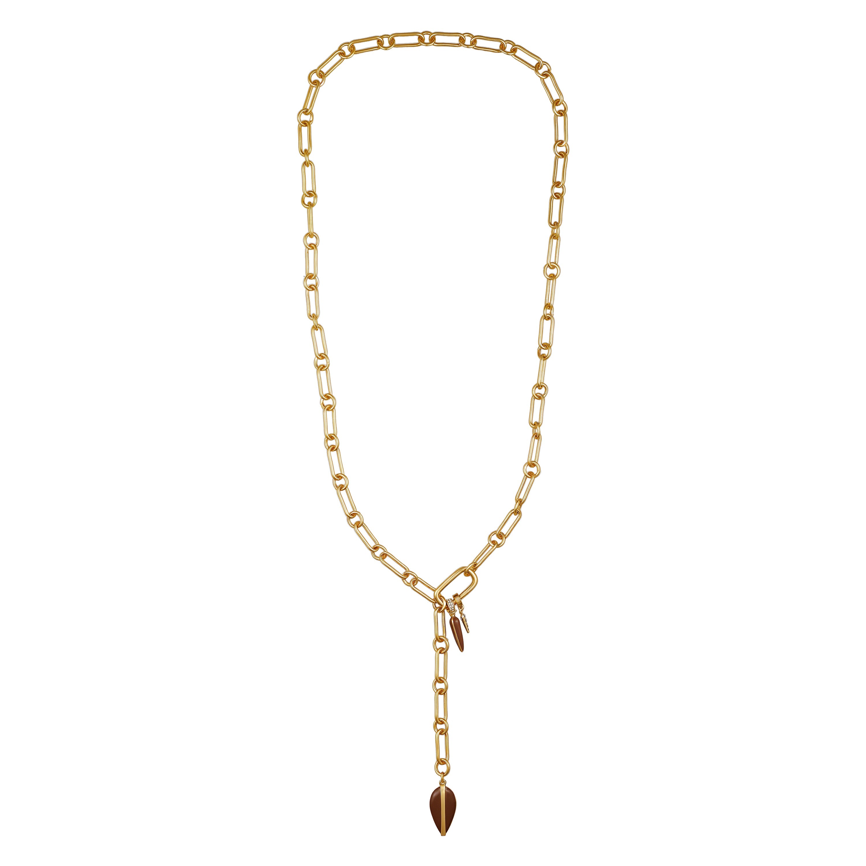 Goldtone Link Lariat Necklace