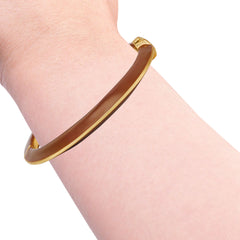 Brown Hinged Cuff Bracelet