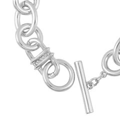 Silvertone Chain Link Toggle Bracelet