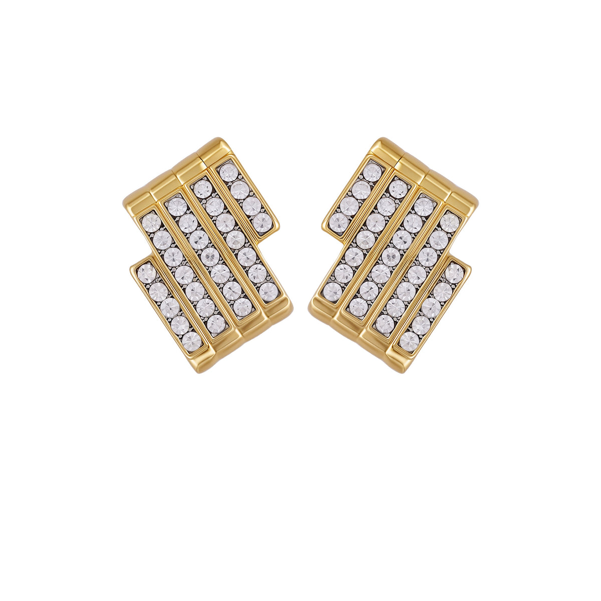 Crystal Bar Stud Earrings