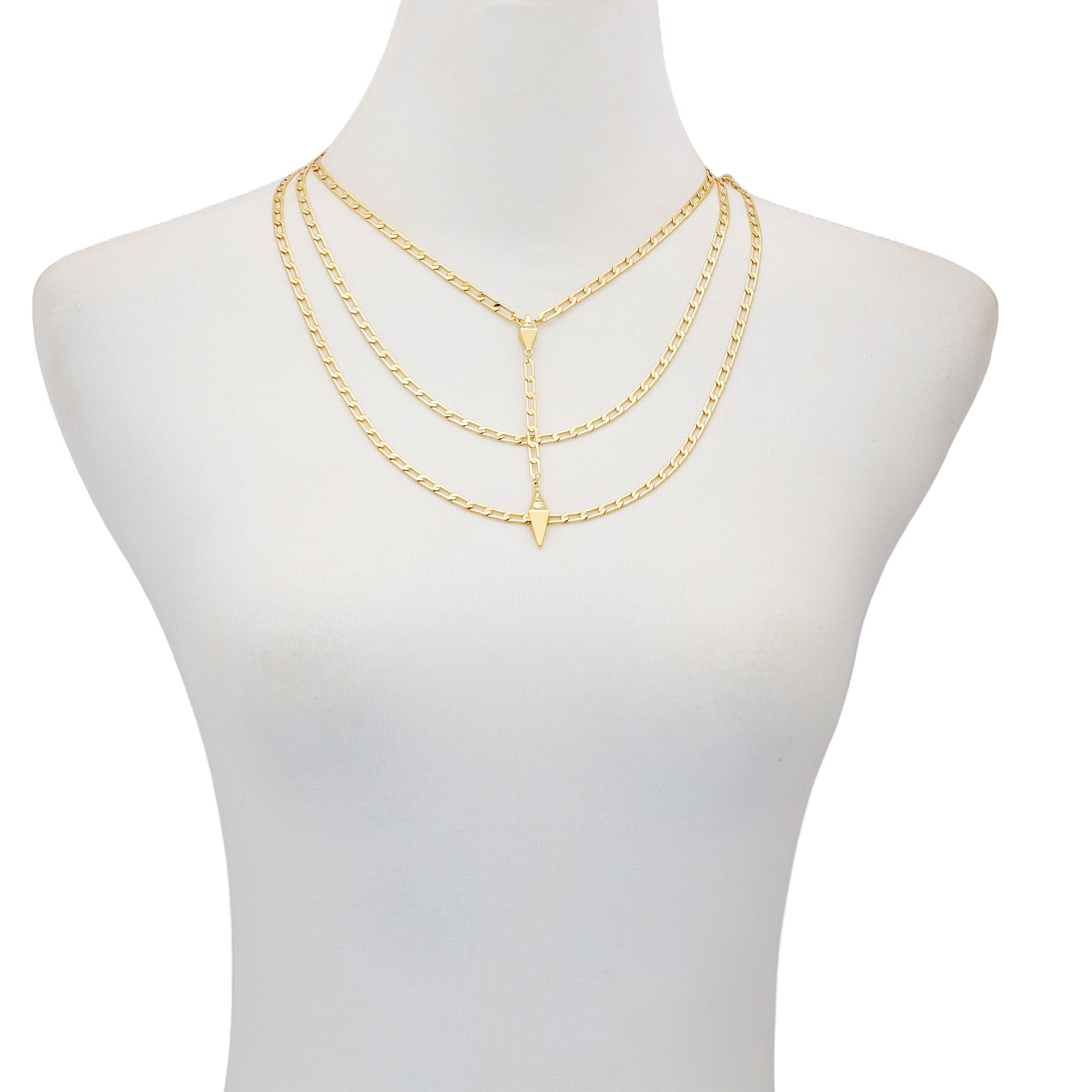 3 Piece Goldtone Chain Necklaces