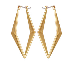 Goldtone Diamond Shaped Hoop Earrings