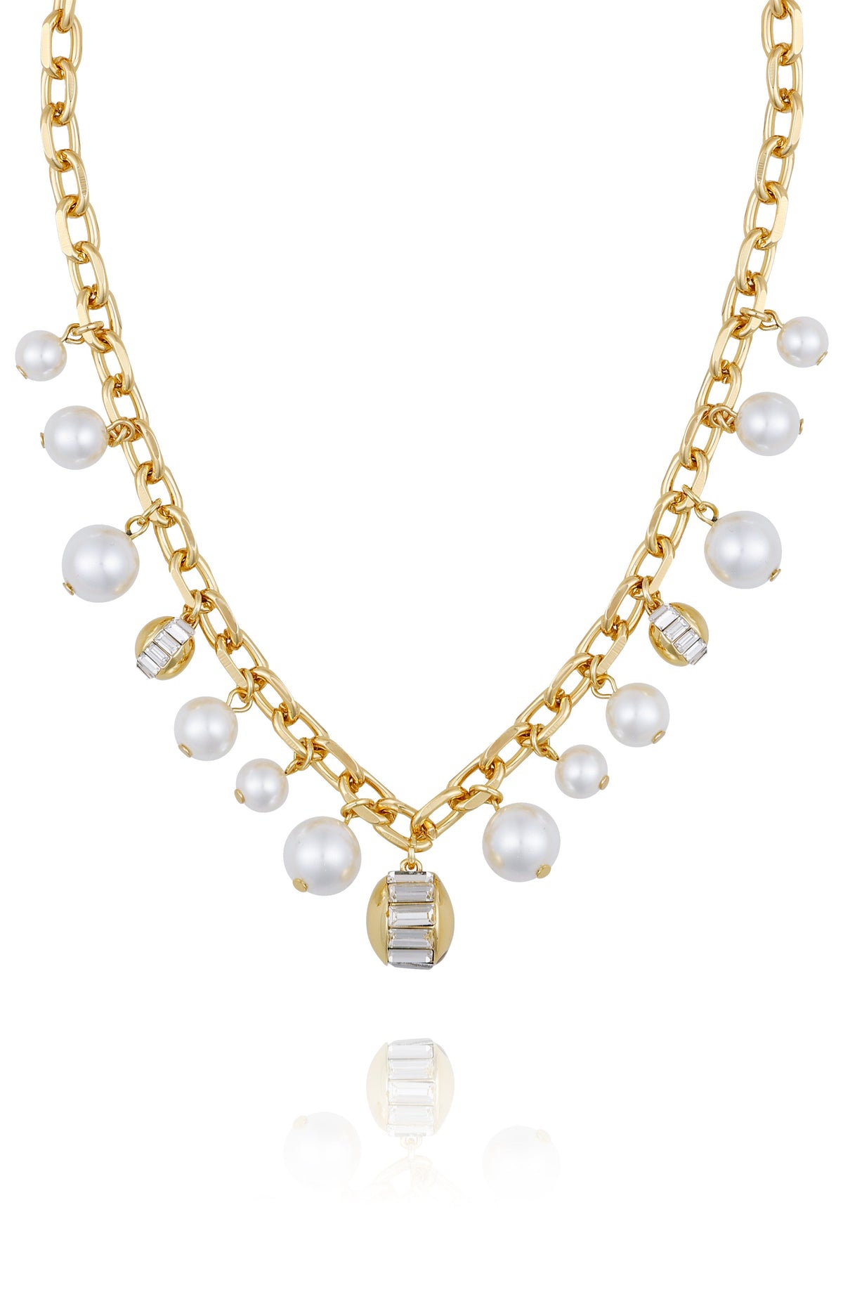 Pearl Chain Link Toggle Necklace