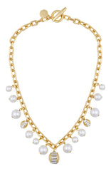 Pearl Chain Link Toggle Necklace