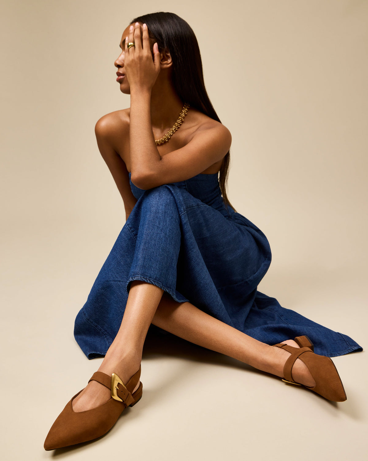 Amoret Buckle Slingback Mule