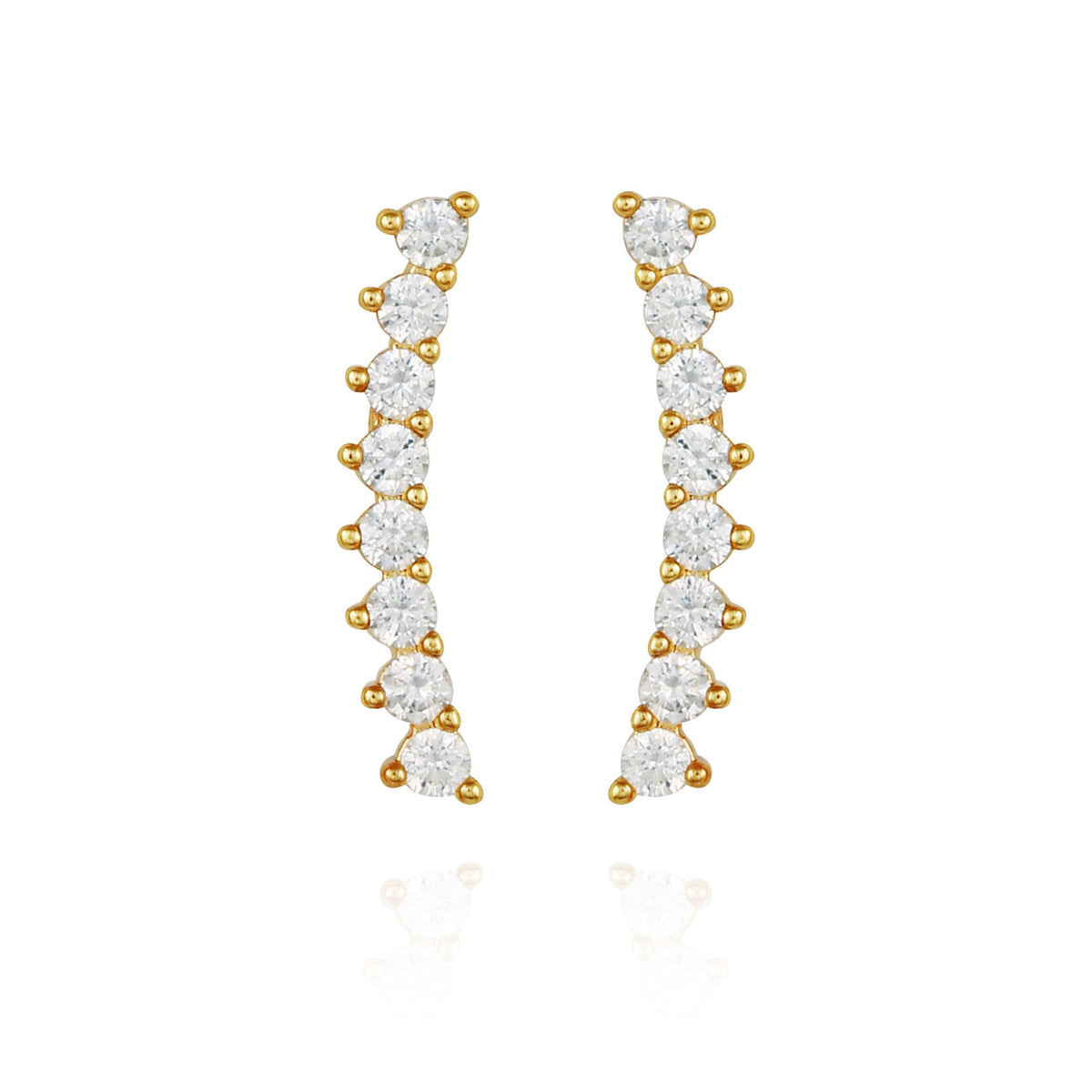Cubic Zirconia Climber Earrings