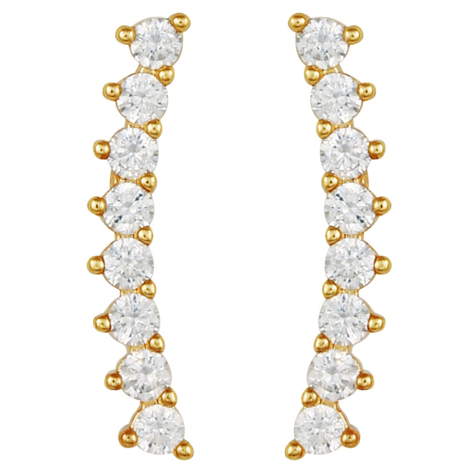 Cubic Zirconia Climber Earrings