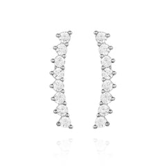 Cubic Zirconia Climber Earrings